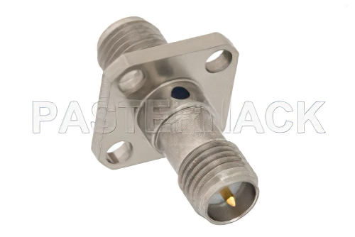 4 Hole Flange Mount RP-SMA Female to RP-SMA Female Adapter