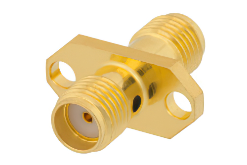 2 Hole Flange Mount SMA Female to SMA Female Adapter