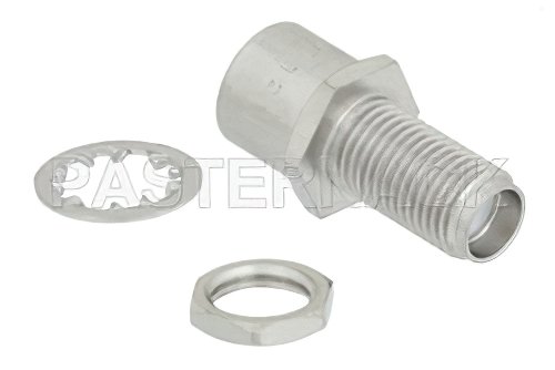 Bulkhead Mount Push-On SMA Male to SMA Female Adapter