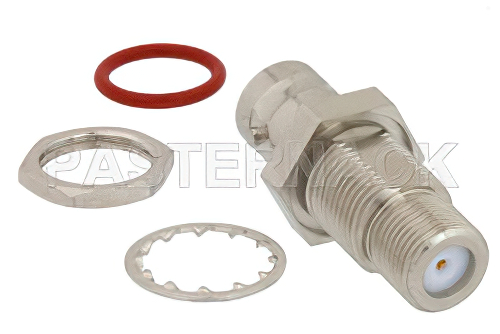 75 Ohm BNC Female to 75 Ohm F Female Bulkhead Mount Adapter