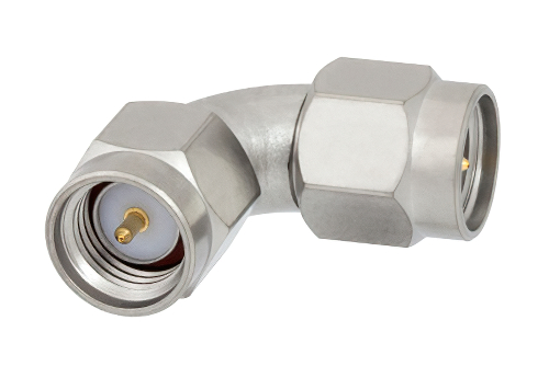 SMA Male to SMA Male Radius Right Angle Adapter, Up To 18 GHz