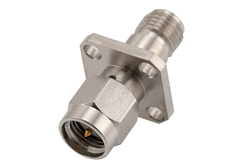 SMA Male to SMA Female 4 Hole Flange Mount Adapter