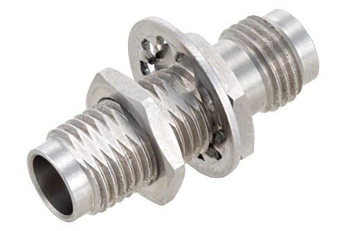 2.4mm Female to 2.4mm Female Bulkhead Mount Adapter, 0.87 inches long