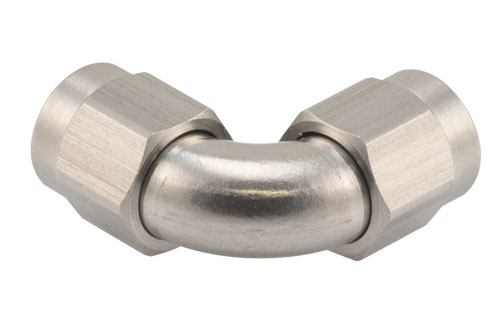SMA Male to SMA Male Radius Right Angle Passivated Stainless Steel Adapter