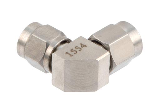 2.4mm Male to 3.5mm Male Miter Right Angle Adapter, DC to 34.5 GHz