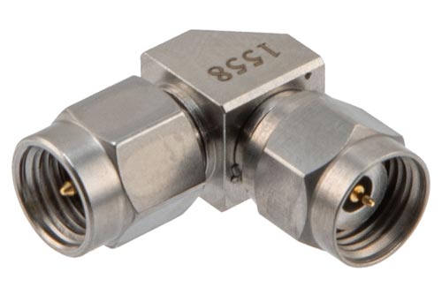 2.4mm Male to 2.4mm Male Miter Right Angle Adapter, DC to 27 GHz