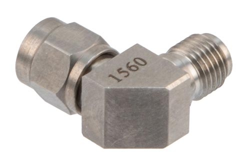 2.4mm Male to 2.4mm Female Miter Right Angle Adapter, DC to 27 GHz