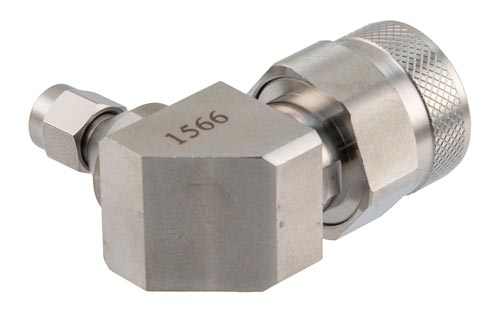 SMA Male to N Male Miter Right Angle Adapter, DC to 18 GHz