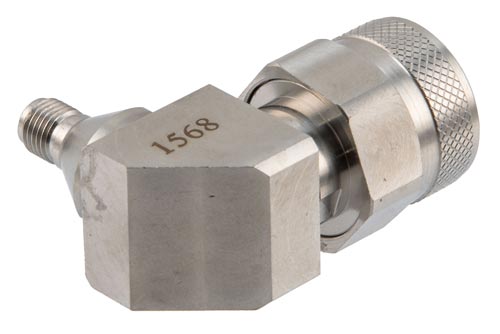 SMA Female to N Male Miter Right Angle Adapter, DC to 18 GHz