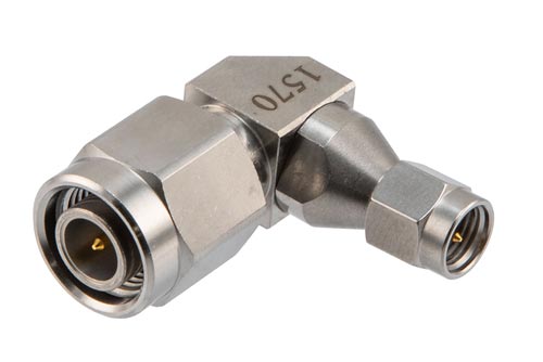 SMA Male to TNC Male Miter Right Angle Adapter, DC to 18 GHz