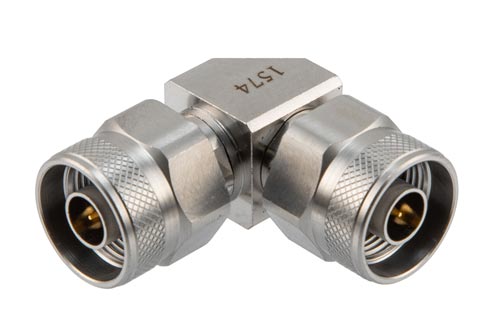 N Male to N Male Miter Right Angle Adapter, DC to 18 GHz