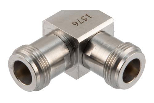 N Female to N Female Miter Right Angle Adapter, DC to 18 GHz