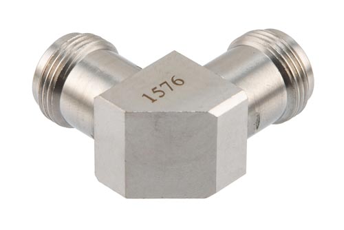 N Female to N Female Miter Right Angle Adapter, DC to 18 GHz