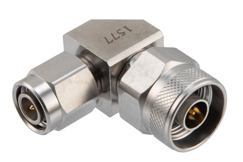 N Male to N Male Miter Right Angle Adapter, DC to 18 GHz