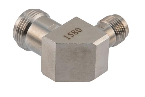 N Female to TNC Female Miter Right Angle Adapter, DC to 18 GHz