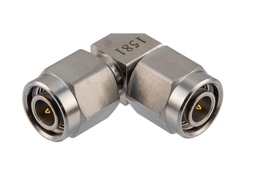 TNC Male to TNC Male Miter Right Angle Adapter, DC to 18 GHz