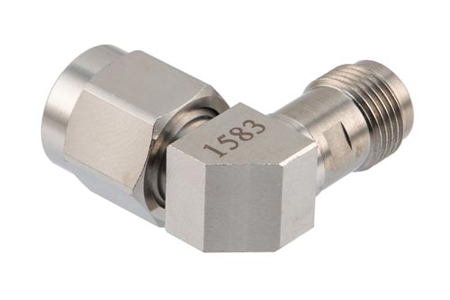 TNC Male to TNC Female Miter Right Angle Adapter, DC to 18 GHz