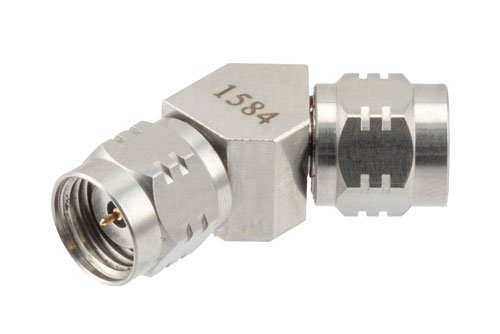 RF Adapter, 45 Degree Angle 1.85mm Male to 1.85mm Male 67GHz VSWR 1.35