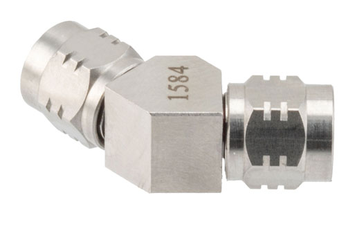 RF Adapter, 45 Degree Angle 1.85mm Male to 1.85mm Male 67GHz VSWR 1.35