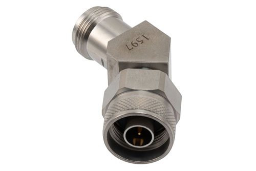 RF Adapter, 45 Degree Angle N plug to N jack 18GHz VSWR1.2