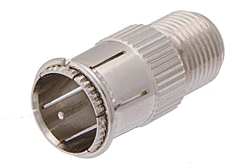 Push-On 75 Ohm F Male to 75 Ohm F Female Adapter