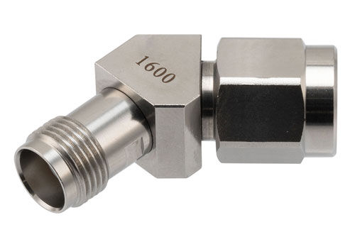 RF Adapter, 45 Degree Angle TNC plug to TNC jack 18GHz VSWR1.2