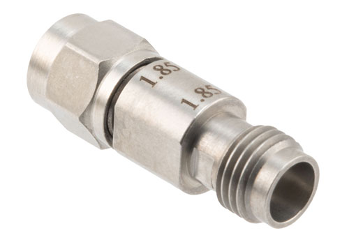 1.85mm Male to 1.85mm Female Adapter, Stainless Steel, Engineering Grade