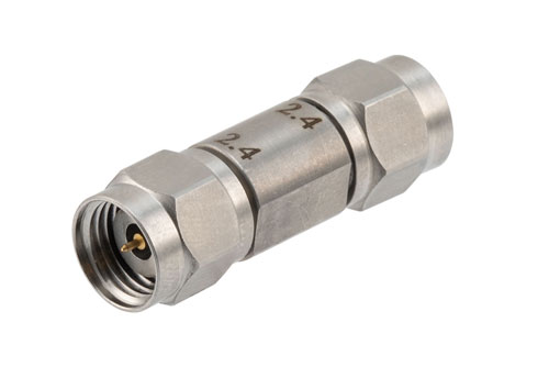 2.4mm Male to 2.4mm Male Adapter, Stainless Steel, Engineering Grade