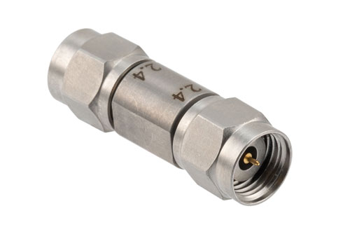 2.4mm Male to 2.4mm Male Adapter, Stainless Steel, Engineering Grade