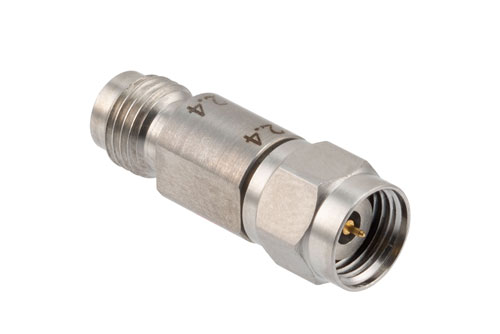 2.4mm Male to 2.4mm Female Adapter, Stainless Steel, Engineering Grade