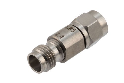 1.85mm Male to 2.4mm Female Adapter, Stainless Steel, Engineering Grade