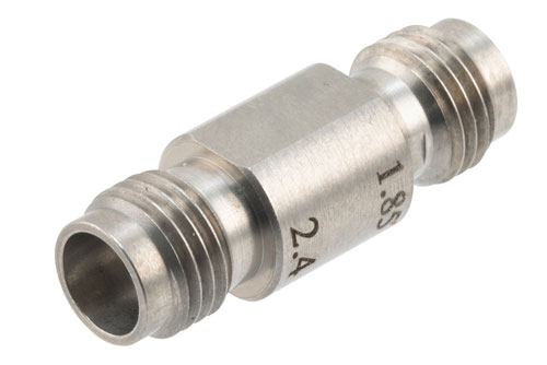1.85mm Female to 2.4mm Female Adapter, Stainless Steel, Engineering Grade