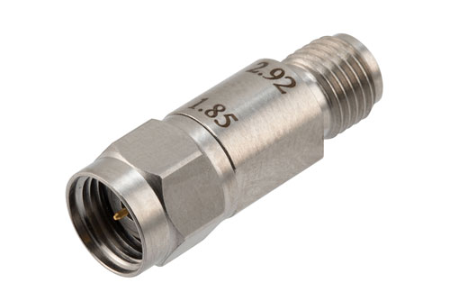 2.92mm Female to 1.85mm Male Adapter, Stainless Steel, Engineering Grade