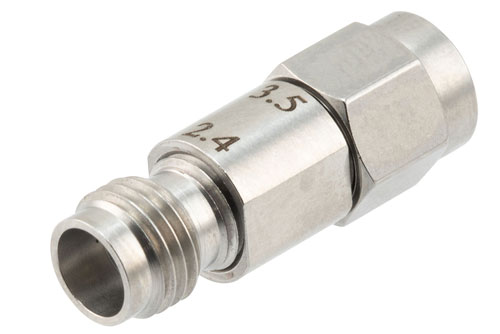 3.5mm Male to 2.4mm Female Adapter, Stainless Steel, Engineering Grade