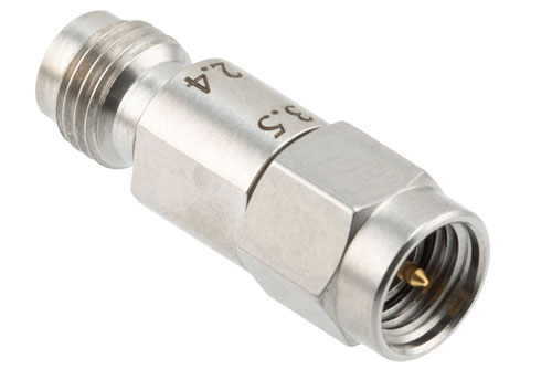 3.5mm Male to 2.4mm Female Adapter, Stainless Steel, Engineering Grade