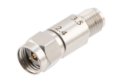 3.5mm Female to 2.4mm Male Adapter, Stainless Steel, Engineering Grade