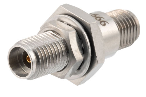 High Temperature Adapter Bulkhead Mount 2.92mm Female to 2.92mm Female Adapter, IP67 Rated 40GHz VSWR1.25, MIL-STD 348B