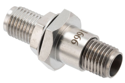 High Temperature Adapter Bulkhead Mount 2.92mm Female to 2.92mm Female Adapter, IP67 Rated 40GHz VSWR1.25, MIL-STD 348B