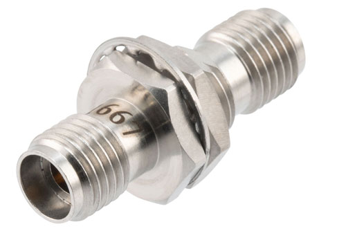 High Temperature Adapter Bulkhead Mount 2.92mm Female to 2.92mm Female, 40GHz VSWR1.25, MIL-STD 348B