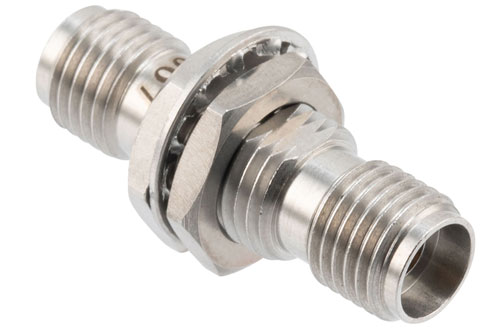 High Temperature Adapter Bulkhead Mount 2.92mm Female to 2.92mm Female, 40GHz VSWR1.25, MIL-STD 348B