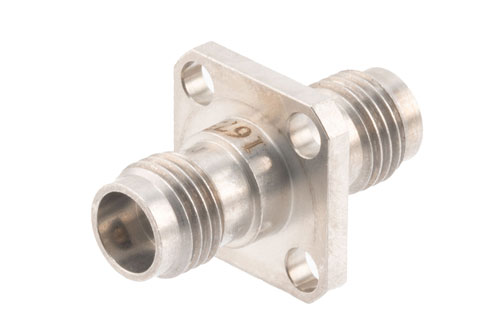 High Temperature Adapter 4 Hole Flange Mount 1.85mm Female to 1.85mm Female, 67GHz VSWR1.25, MIL-STD 348B