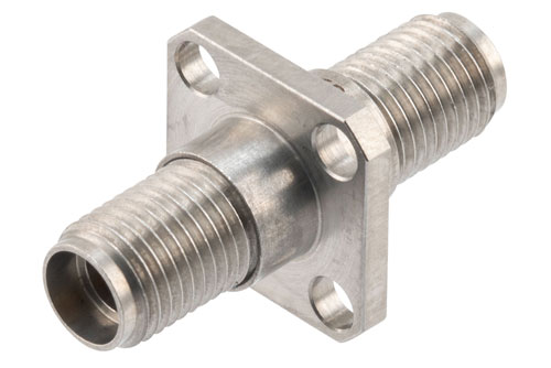 High Temperature Adapter 4 Hole Flange Mount 3.5mm Female to 3.5mm Female, 34.5GHz VSWR1.25, MIL-STD 348B