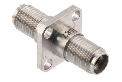 High Temperature Adapter 4 Hole Flange Mount 3.5mm Female to 3.5mm Female, 34.5GHz VSWR1.25, MIL-STD 348B