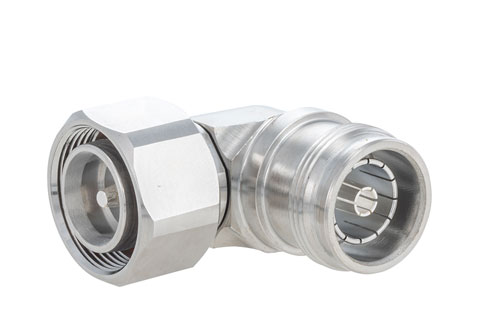 Low PIM 4.3-10 Male to 4.3-10 Female Right Angle Adapter