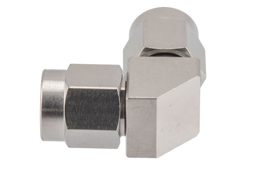 SMA Male to SMA Male Miter Right Angle Adapter, 27 GHz
