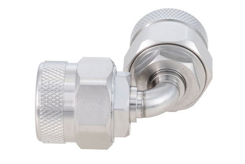 N Male to N Male Radius Right Angle Adapter, Passivated, VSWR 1.2 Max. DC-18GHz