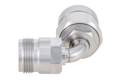 N Male to N Female Radius Right Angle Adapter, Passivated, VSWR 1.2 Max. DC-18GHz