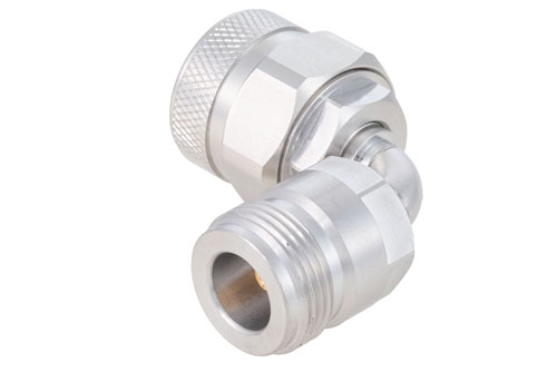 N Male to N Female Radius Right Angle Adapter, Passivated, VSWR 1.2 Max. DC-18GHz