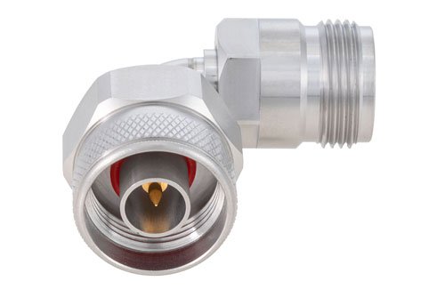 N Male to N Female Radius Right Angle Adapter, Passivated, VSWR 1.2 Max. DC-18GHz