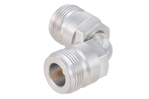 N Female to N Female Radius Right Angle Adapter, Passivated, VSWR 1.2 Max. DC-18GHz